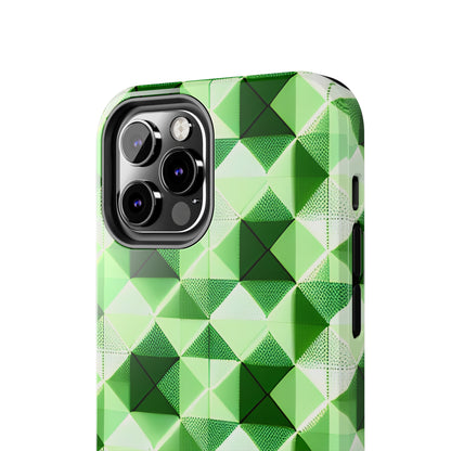 Go Green and White! Geo Print Tough Phone Cases