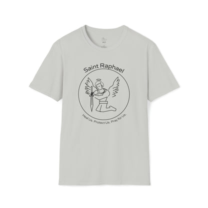 Archangel Saint Raphael w/ prayer Unisex Softstyle T-Shirt