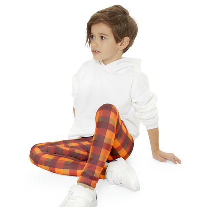 Vintage Fall Plaid Youth Full-Length Leggings (AOP)