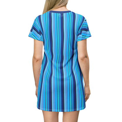 HLC Blue Stripes T-Shirt Dress (AOP)