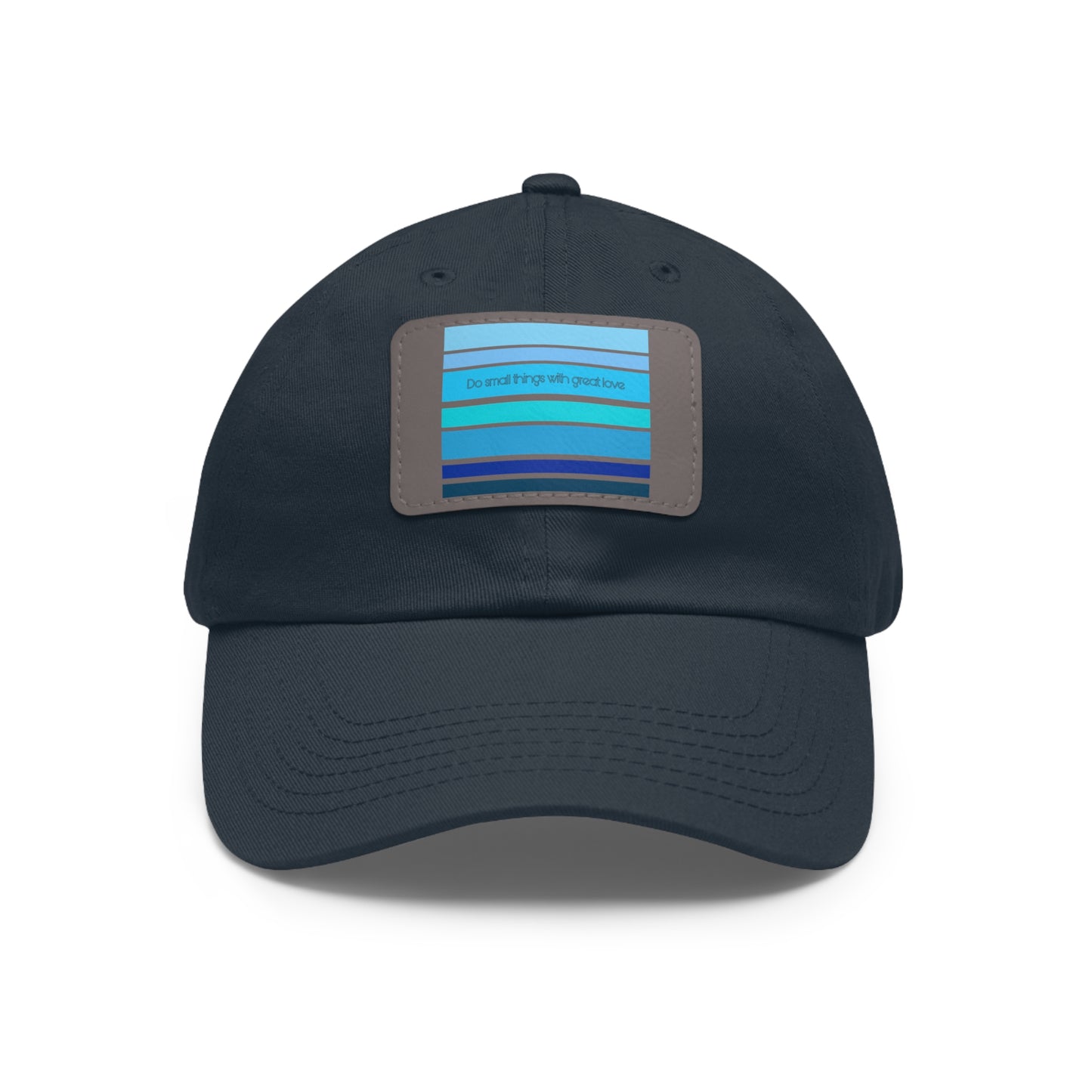 HLC Blue Stripes Dad Hat with Leather Patch (Rectangle)