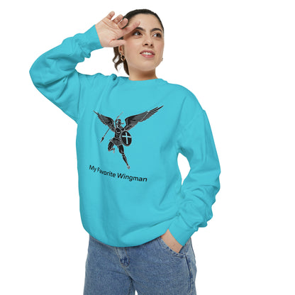 Archangel Saint Michael Unisex Garment-Dyed Sweatshirt