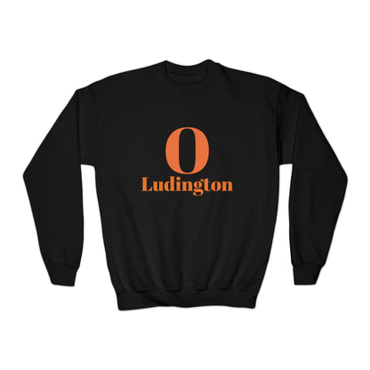 Ludington O with back Oriole Nation Youth Crewneck Sweatshirt