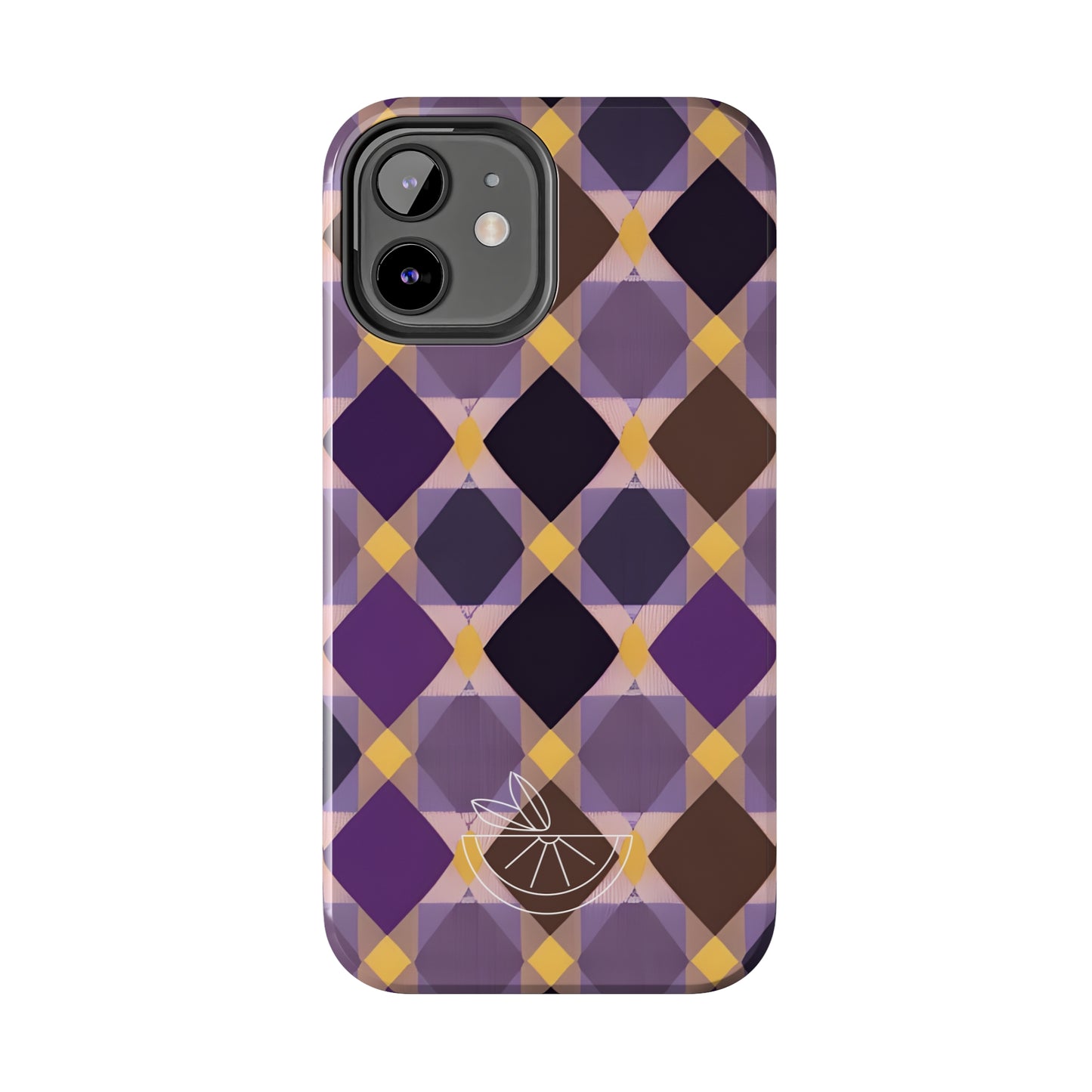 Purple Geo Plaid Tough Phone Cases