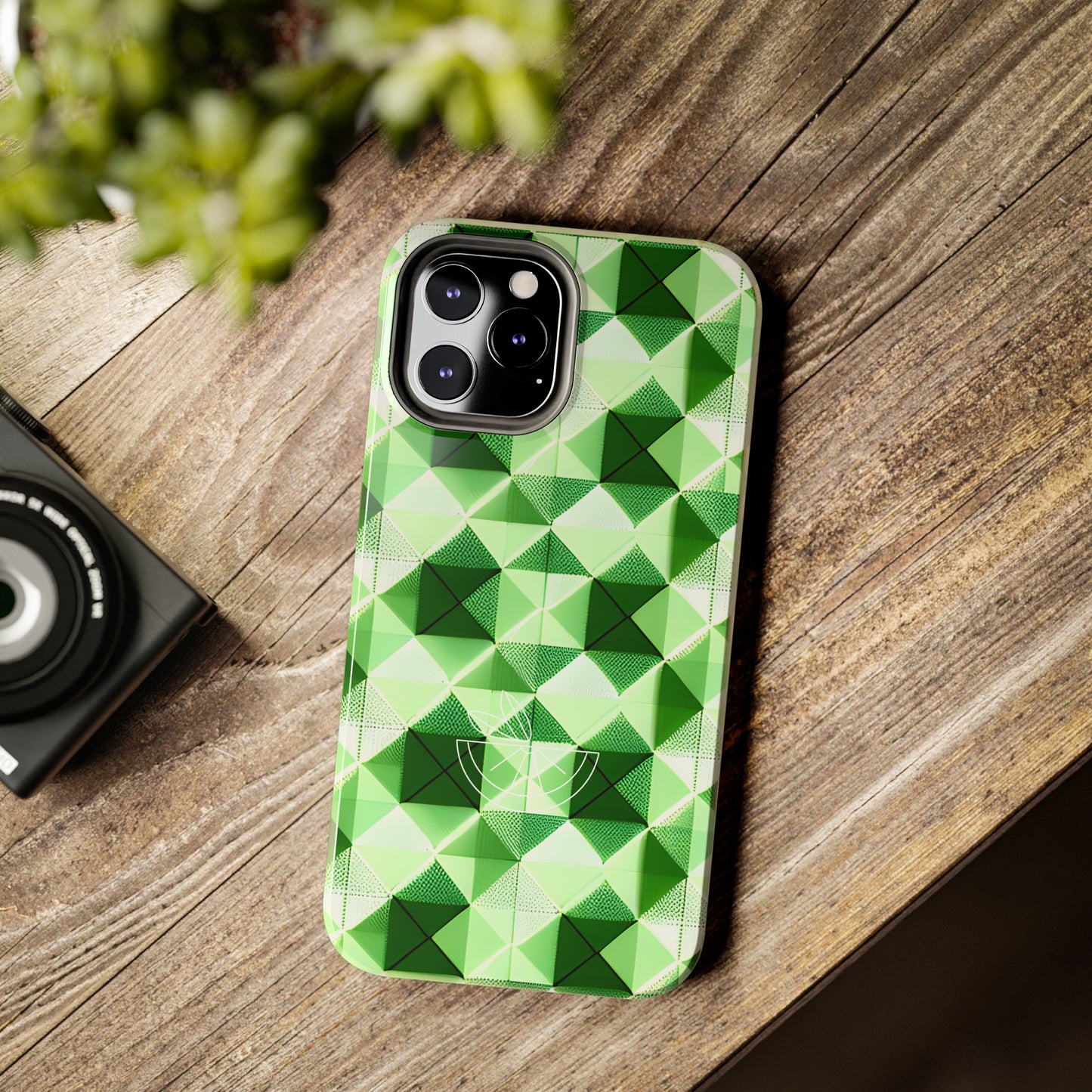 Go Green and White! Geo Print Tough Phone Cases