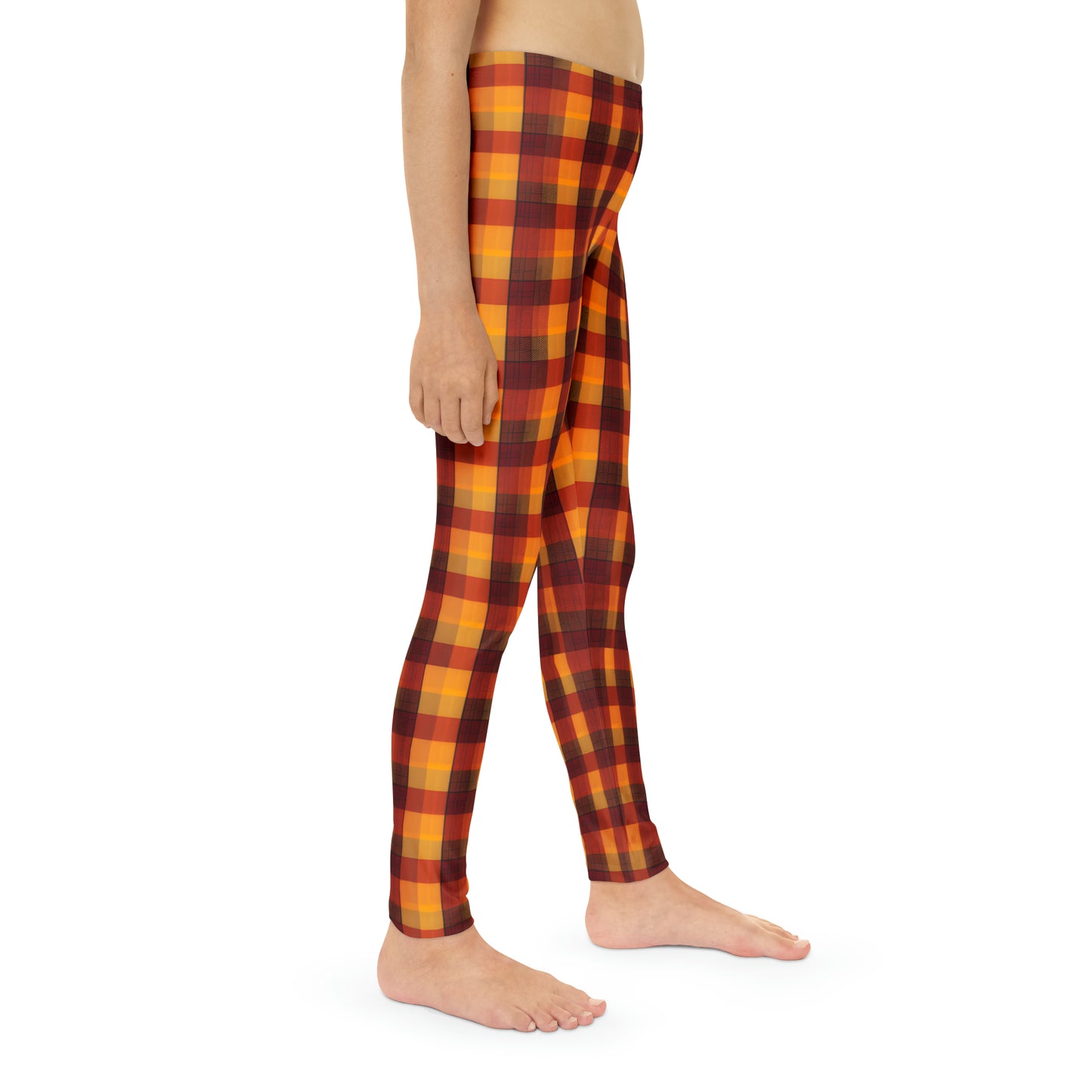 Vintage Fall Plaid Youth Full-Length Leggings (AOP)