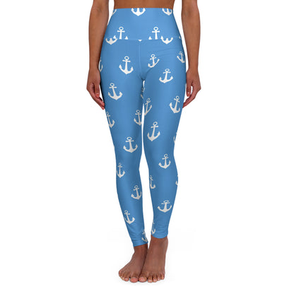 Anchors  Waisted Yoga Leggings (AOP)