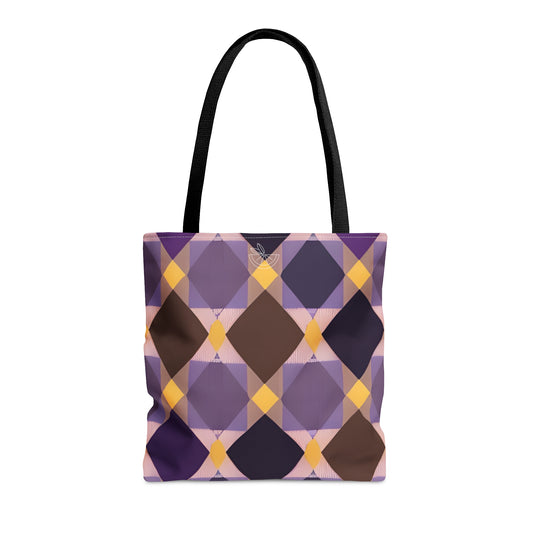 Purple Geo Plaid Tote Bag (AOP)