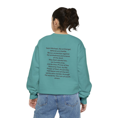 Archangel Saint Michael Unisex Garment-Dyed Sweatshirt