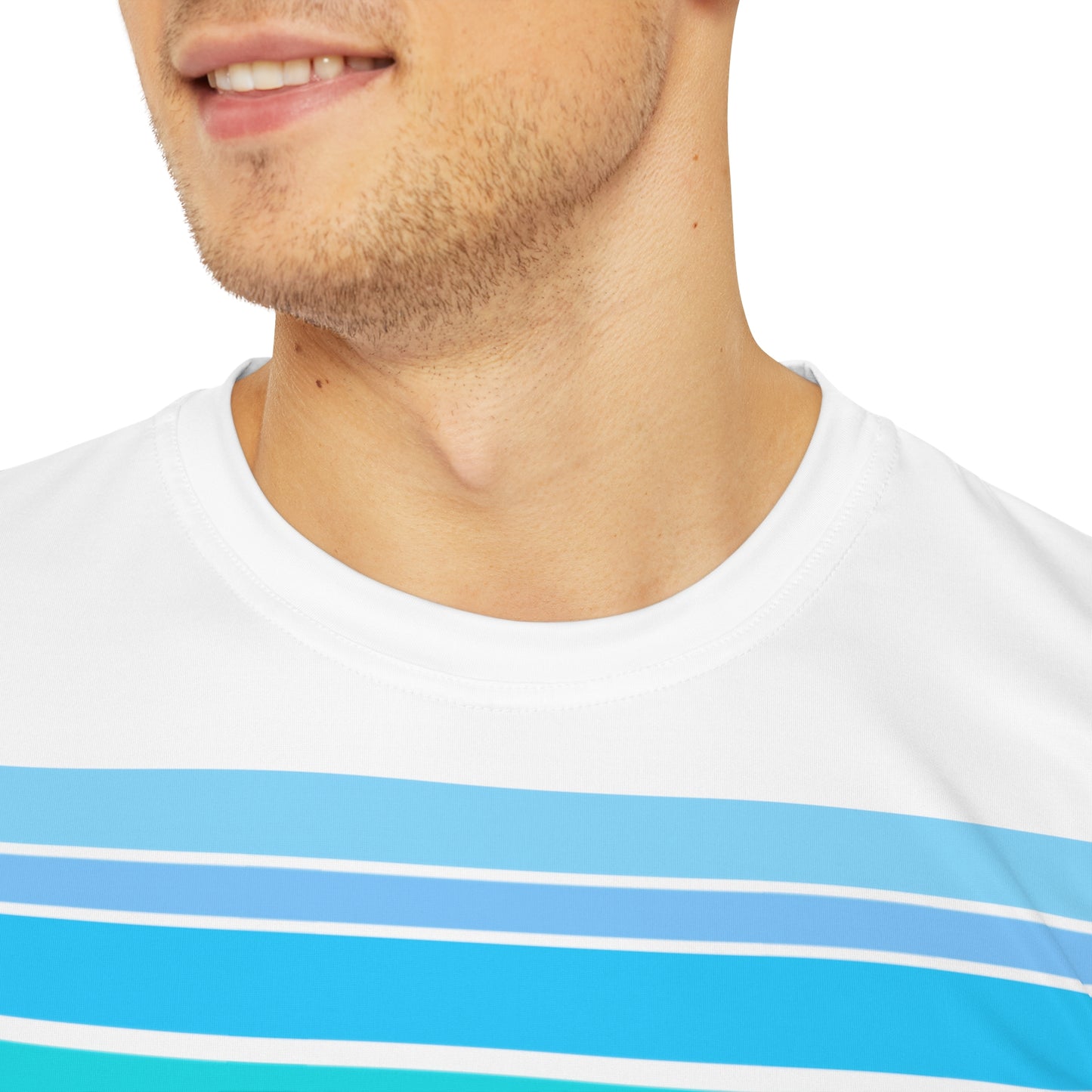 HLC  Blue Stripes Unisex Polyester Tee (AOP)