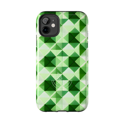 Go Green and White! Geo Print Tough Phone Cases