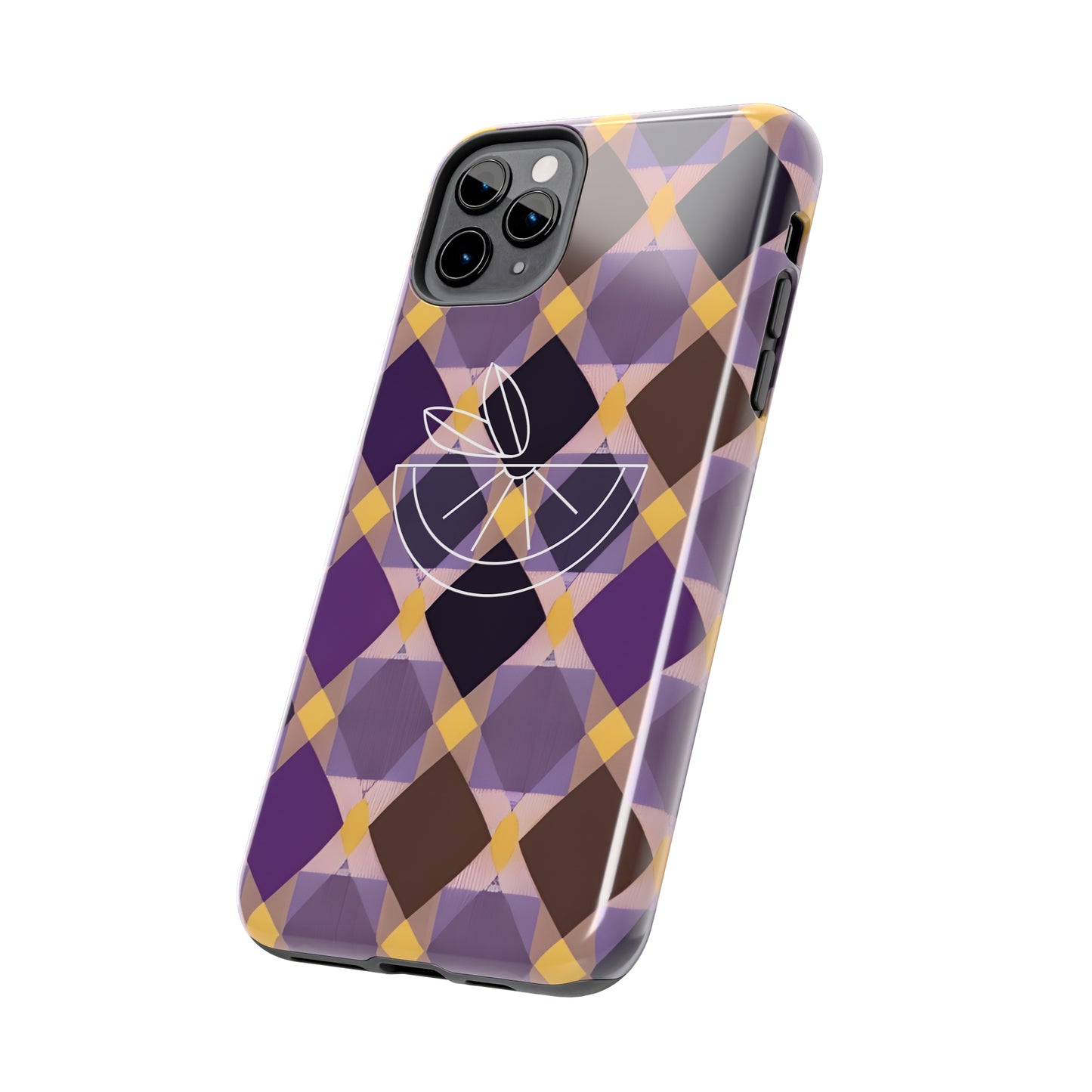 Purple Geo Plaid Tough Phone Cases