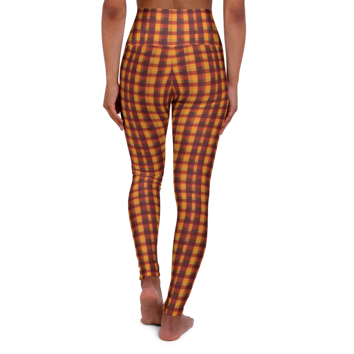 Vintage Prints Fall Plaid High Waisted Yoga Leggings (AOP)