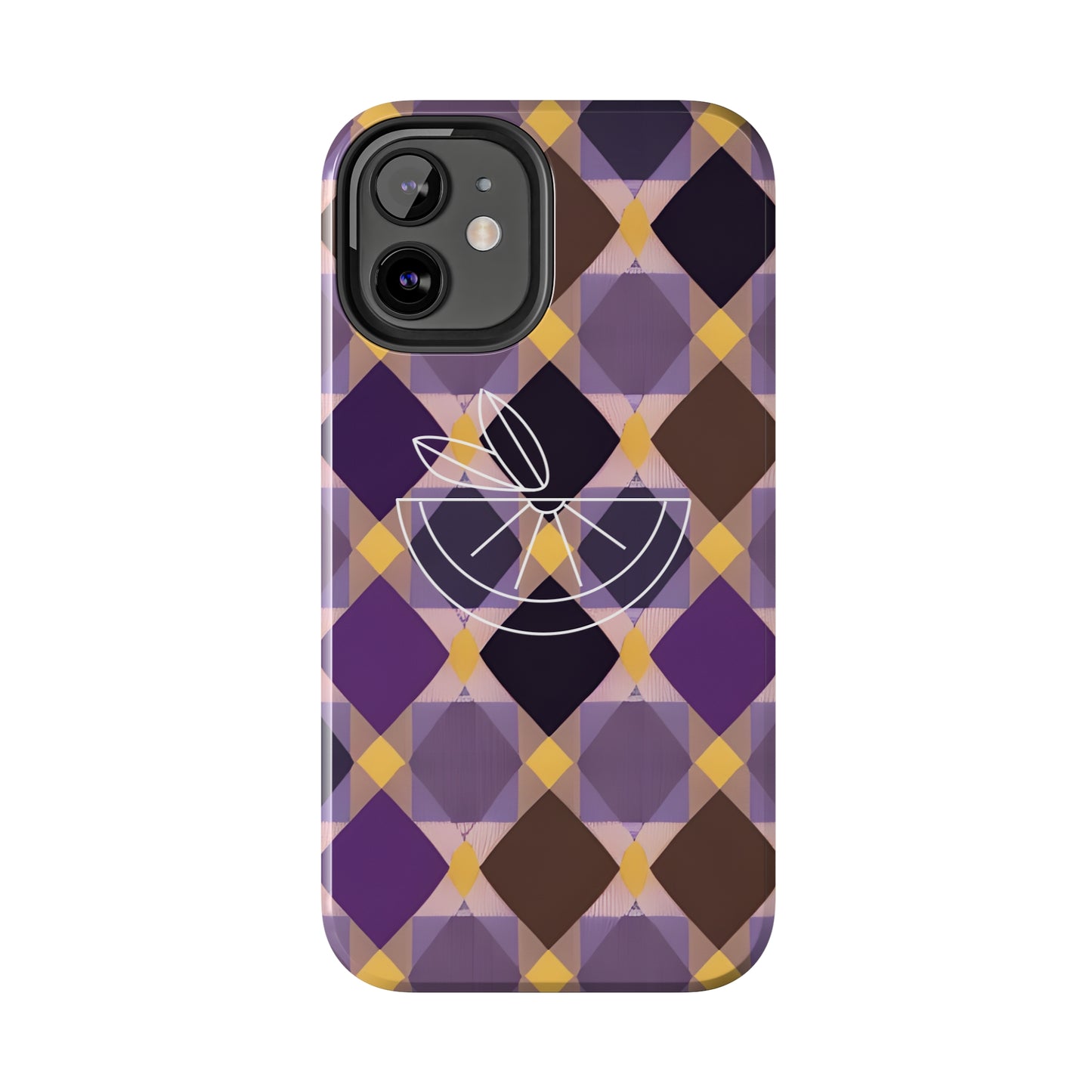 Purple Geo Plaid Tough Phone Cases