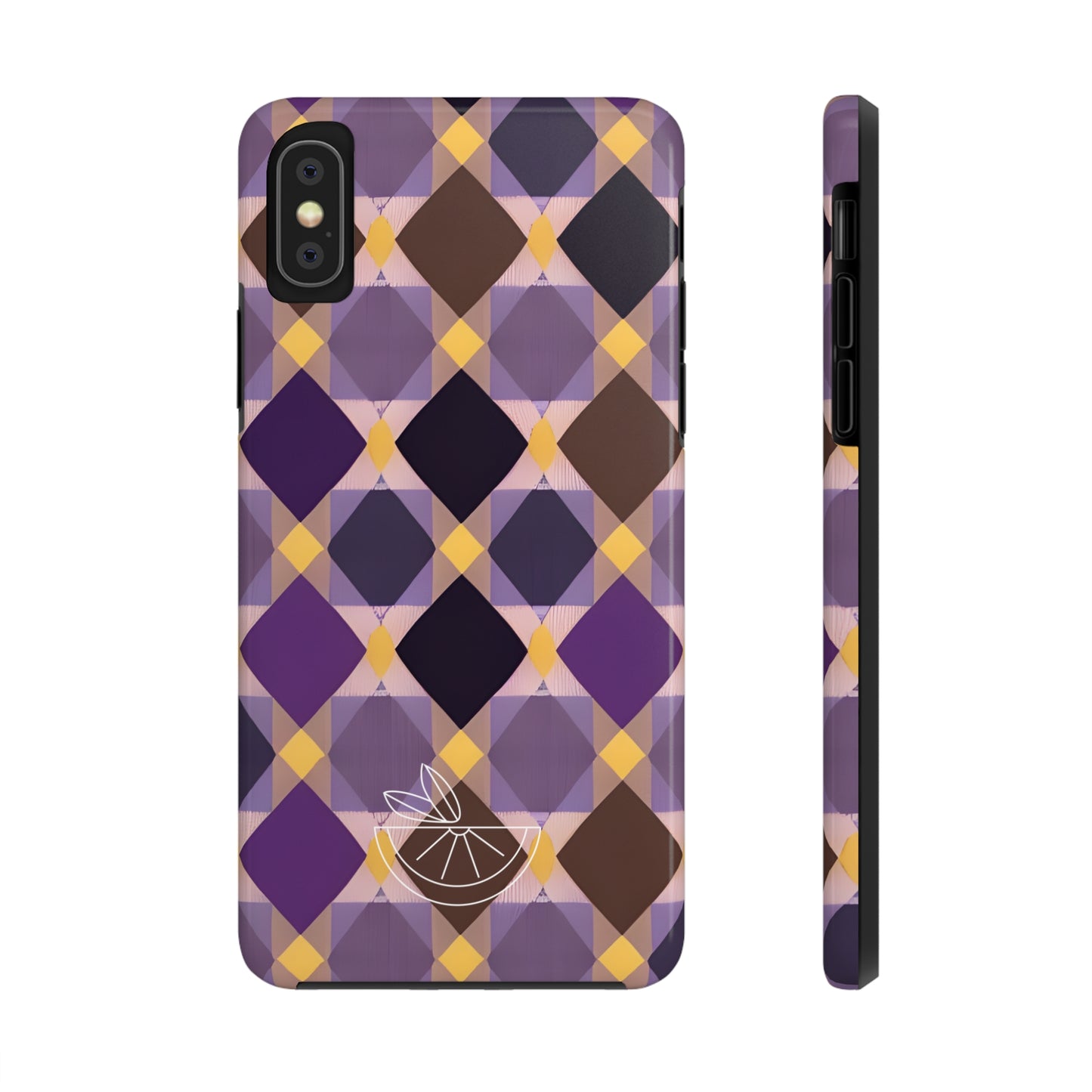 Purple Geo Plaid Tough Phone Cases