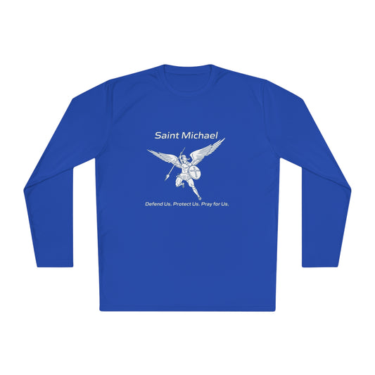 Archangel Saint Michael w/ prayer Unisex Lightweight Long Sleeve Tee