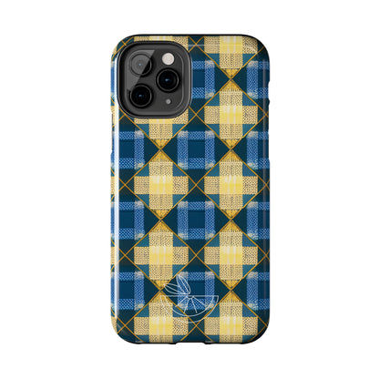 Blue and Gold Tough Phone Cases