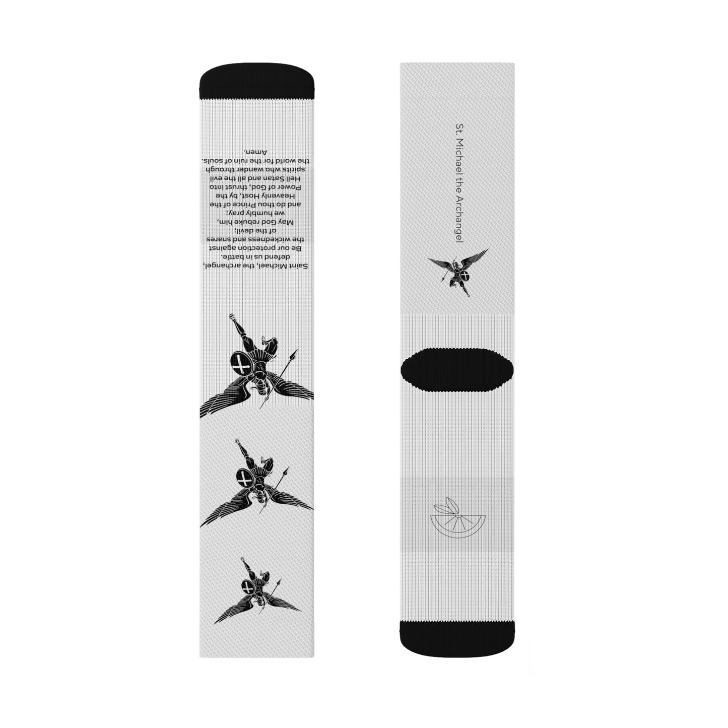 Saint Michael w/ prayer socks Sublimation Socks