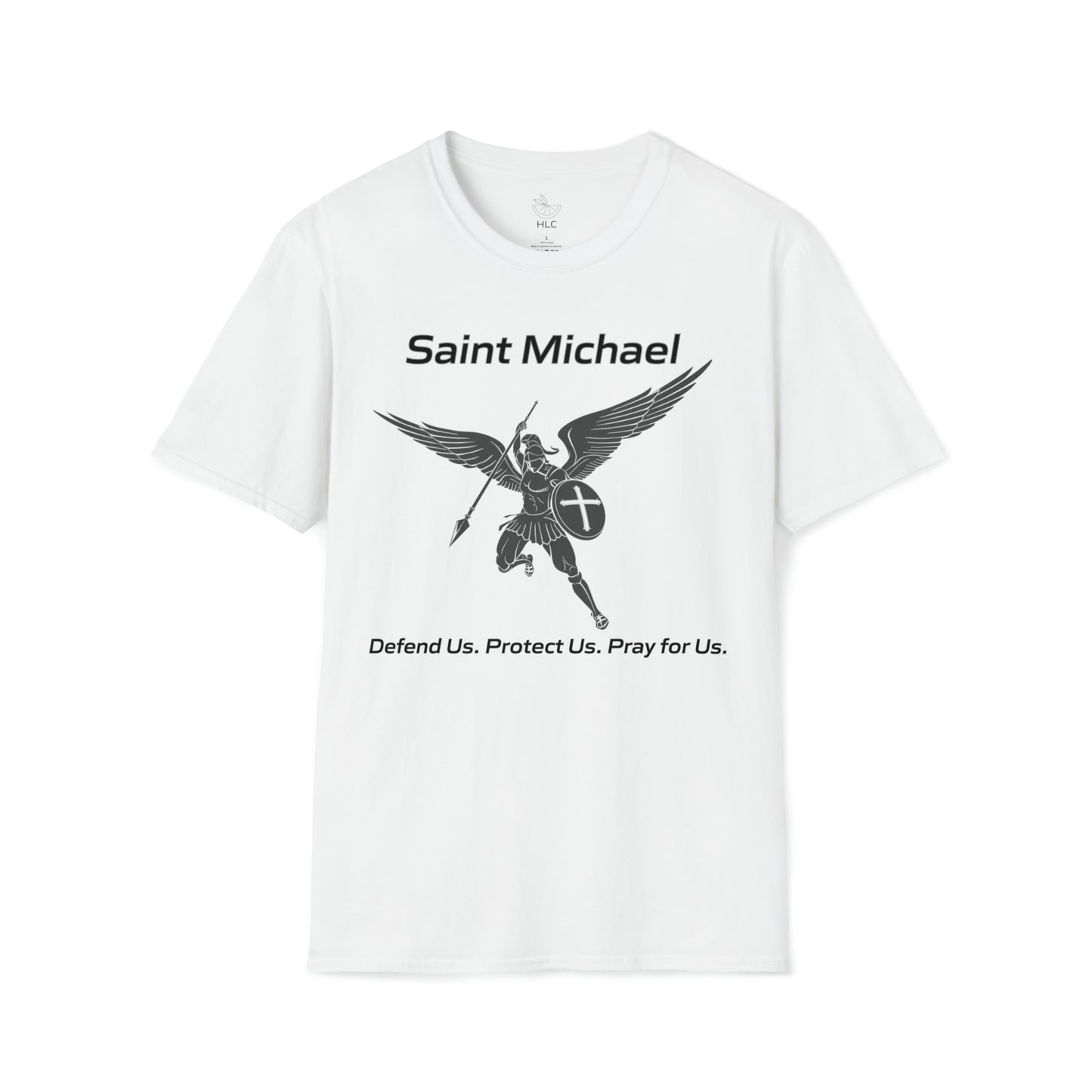 Archangel Saint Michael Art Design w/ prayer Unisex Softstyle T-Shirt