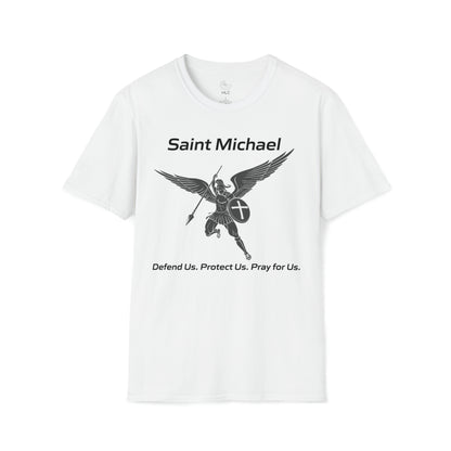 Archangel Saint Michael Art Design w/ prayer Unisex Softstyle T-Shirt