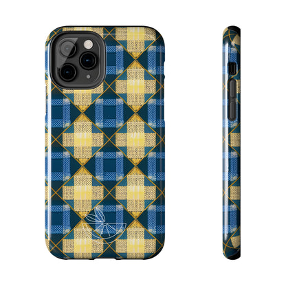 Blue and Gold Tough Phone Cases