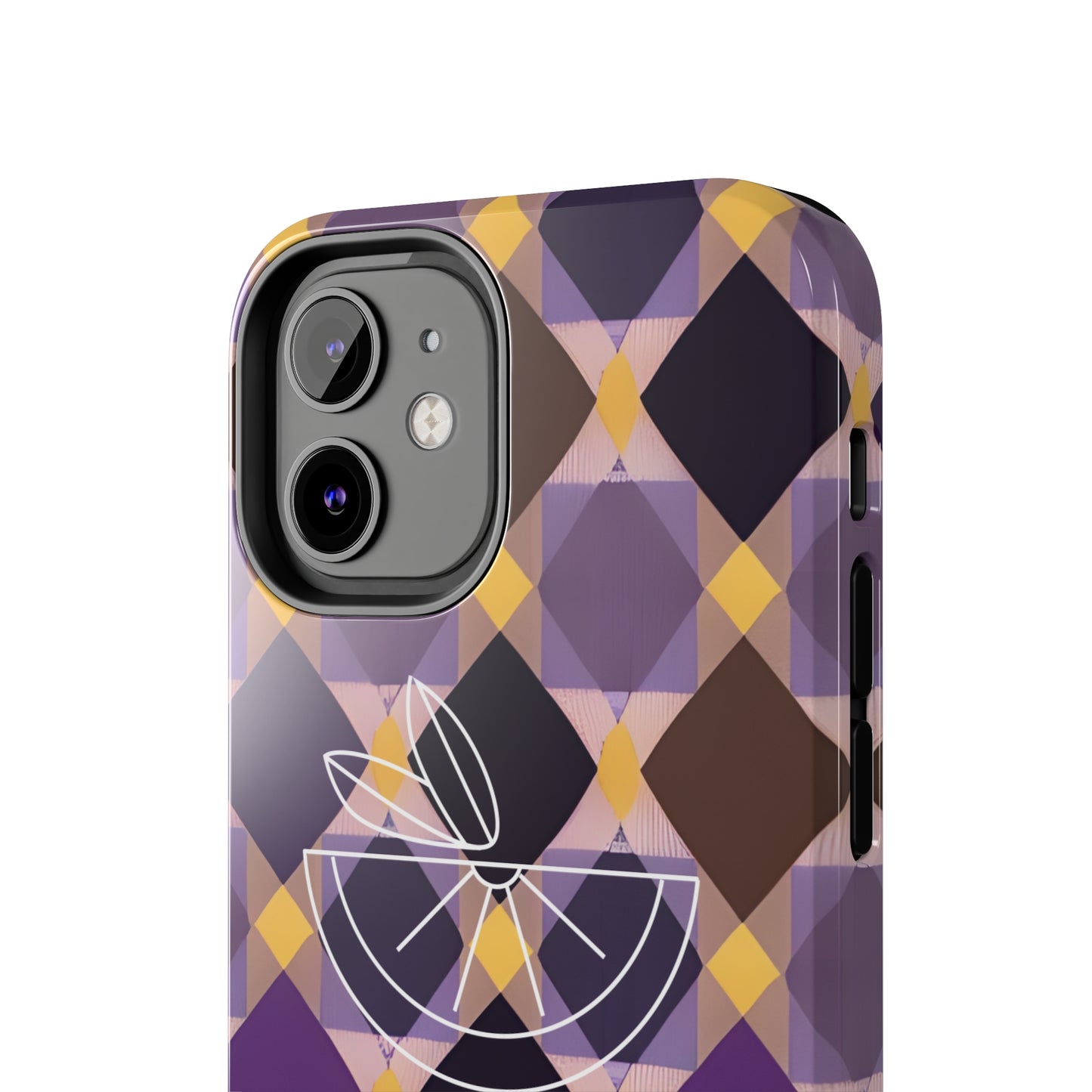 Purple Geo Plaid Tough Phone Cases