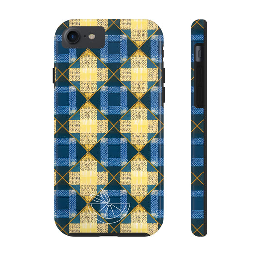 Blue and Gold Tough Phone Cases