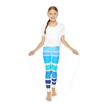 HLC Blue Stripes Youth Full-Length Leggings (AOP)