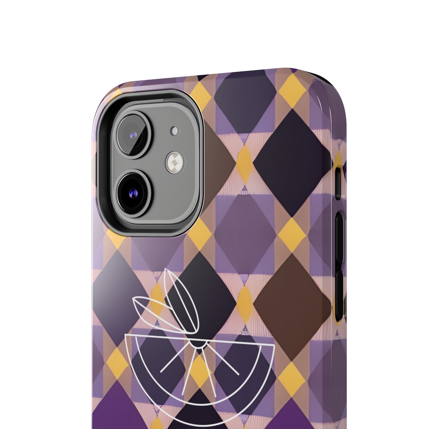 Purple Geo Plaid Tough Phone Cases