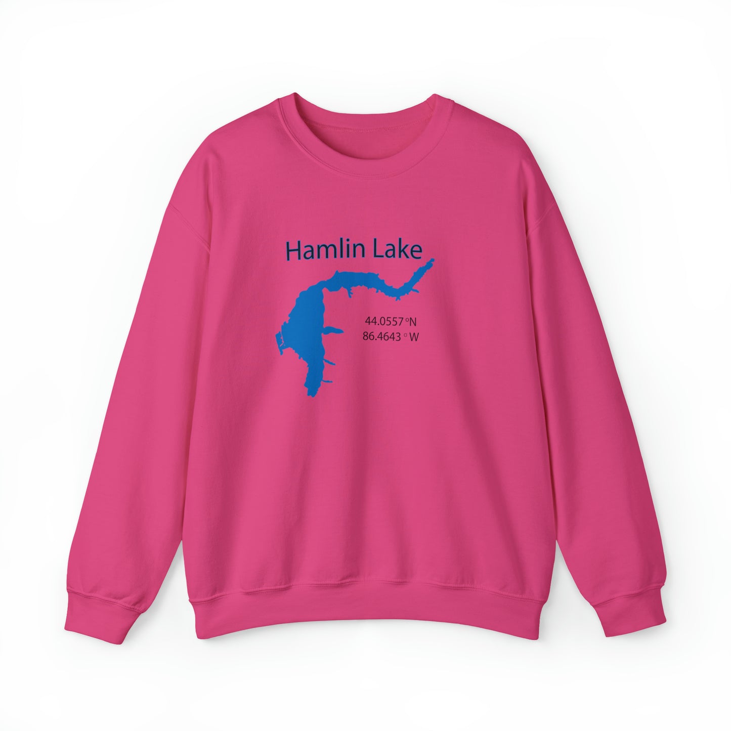 HLC Hamlin Lake Map Unisex Heavy Blend™ Crewneck Sweatshirt