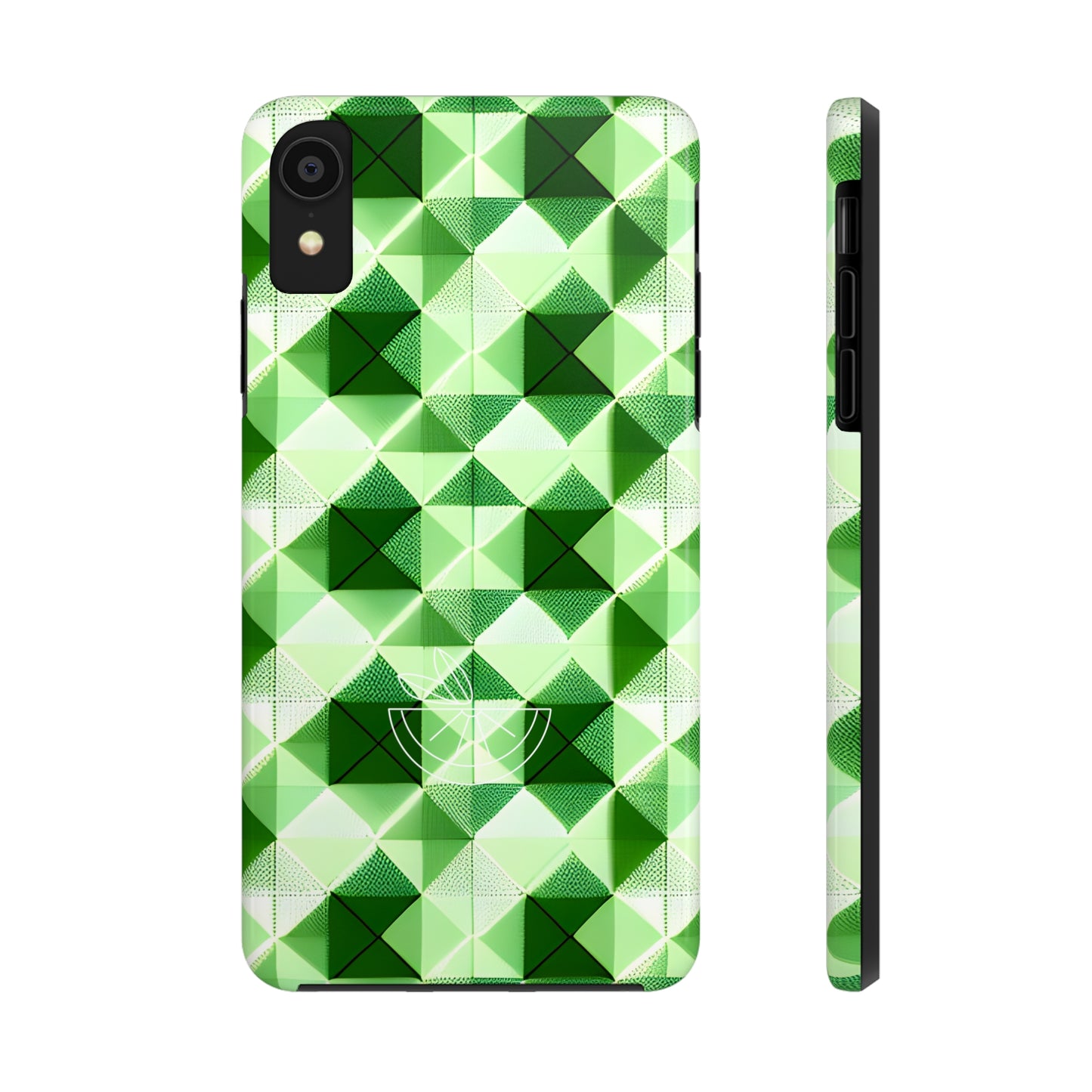 Go Green and White! Geo Print Tough Phone Cases