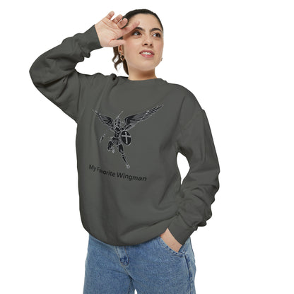 Archangel Saint Michael Unisex Garment-Dyed Sweatshirt