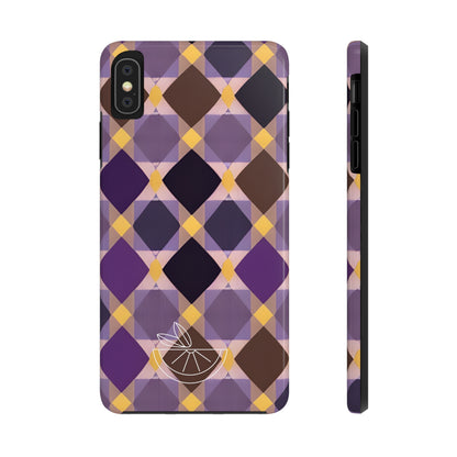 Purple Geo Plaid Tough Phone Cases