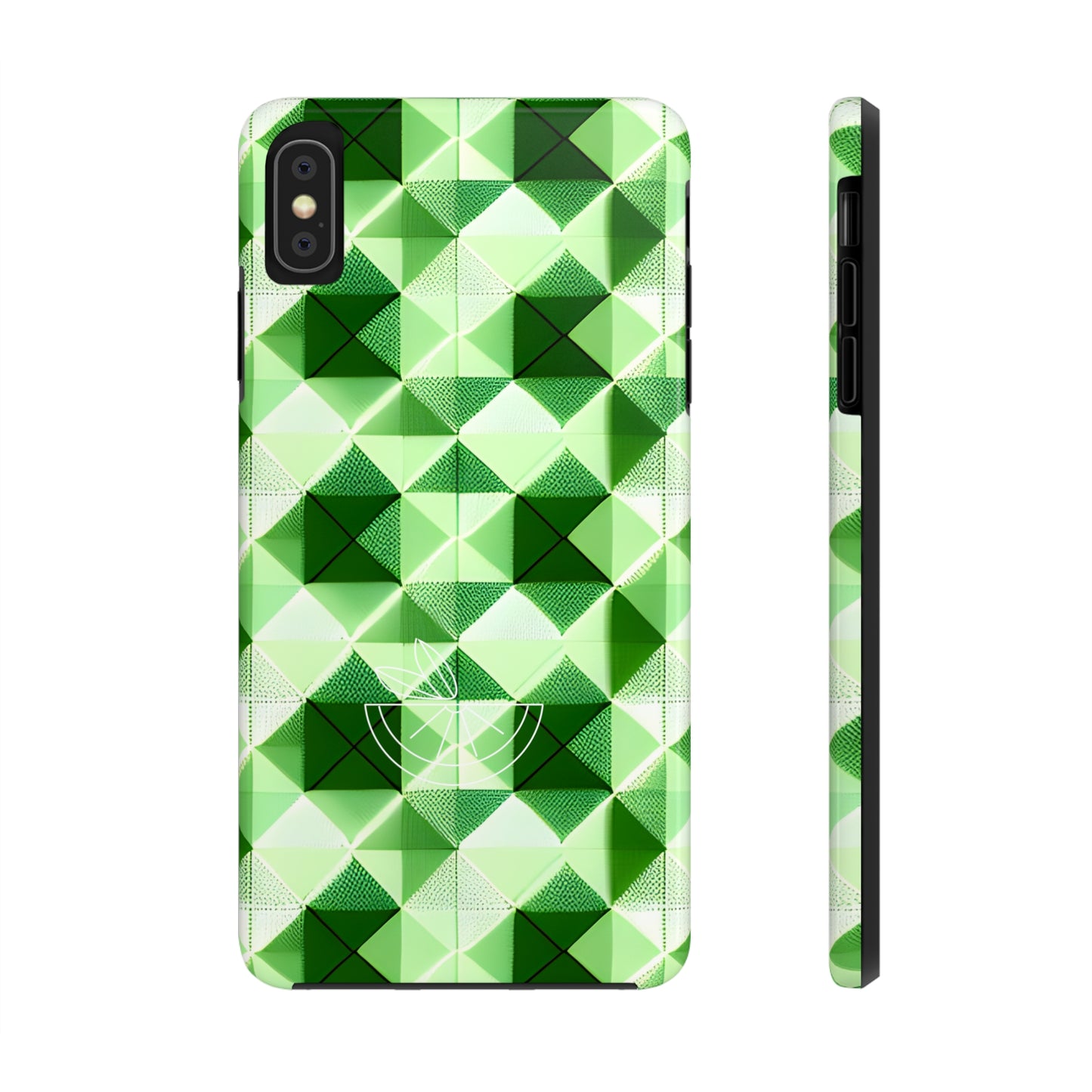 Go Green and White! Geo Print Tough Phone Cases