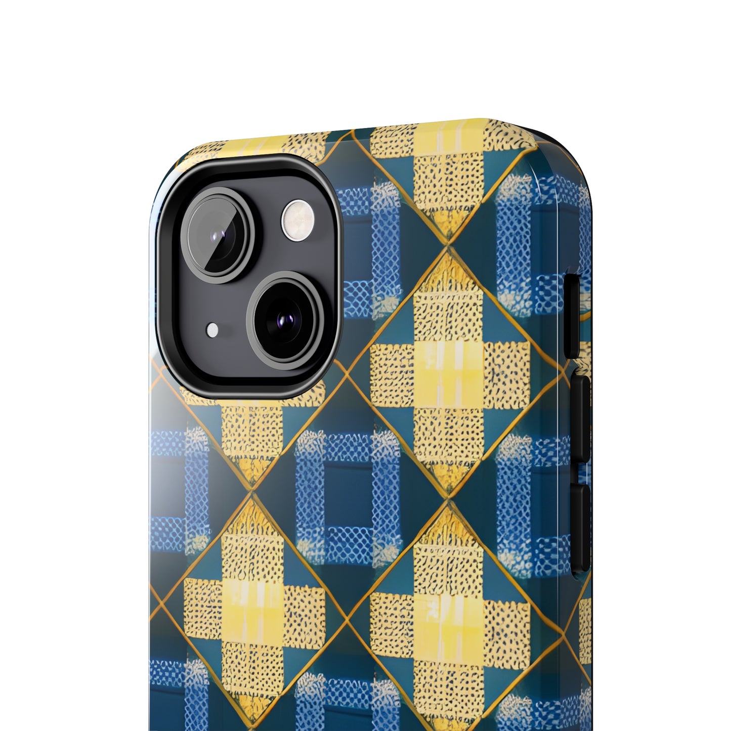 Blue and Gold Tough Phone Cases