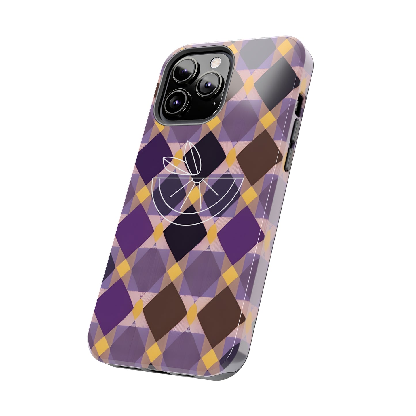 Purple Geo Plaid Tough Phone Cases